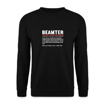 Beamten Verbeamtung öffentlicher Dienst Definition - Unisex Pullover - Schwarz - Vorne - Alina (178cm) & Michal (187cm)