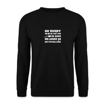 Rugby Humour Les bobo c'est pour les footballeurs - Sweat-shirt Unisexe - noir - Devant - Alina (178cm) & Michal (187cm)