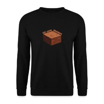 Brownie Live Laugh Saying Food Dessert Saying - Sweat-shirt Unisexe - noir - Devant - Alina (178cm) & Michal (187cm)