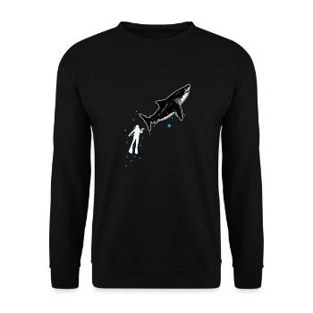 Diving with whale shark - Unisex Sweatshirt - black - Front - Alina (178cm) & Michal (187cm)