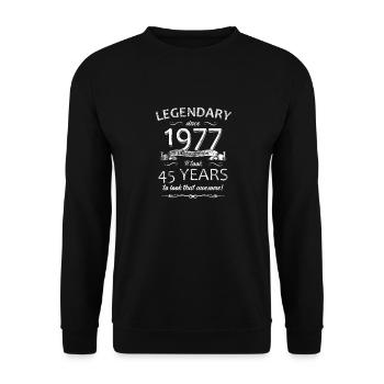 45ème anniversaire Légendaire depuis 1977 Rétro - Sweat-shirt Unisexe - noir - Devant - Alina (178cm) & Michal (187cm)