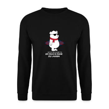 Heute Ist Ein Guter Tag Um Mich In Ruhe Zu Lassen - Unisex Pullover - Schwarz - Vorne - Alina (178cm) & Michal (187cm)