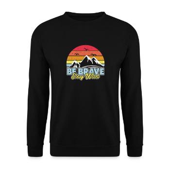 Stay Wild Outdoor Survival Hiking Camping - Unisex Sweatshirt - black - Front - Alina (178cm) & Michal (187cm)