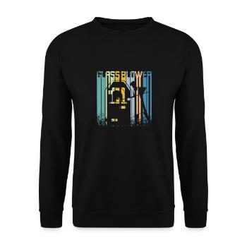 Vintage Retro Glasbläser - Unisex Pullover - Schwarz - Vorne - Alina (178cm) & Michal (187cm)