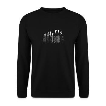 Freerunner Freerunning Urban Skyline Art For Trace - Unisex Pullover - Schwarz - Vorne - Alina (178cm) & Michal (187cm)