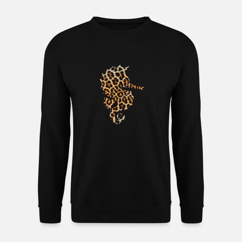Seepferdchen Leopard Print - Unisex Pullover - Schwarz
