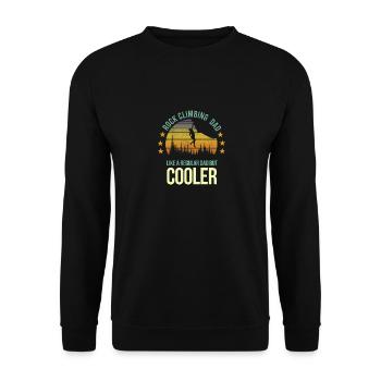 Funny Rock Climbing Dad Cool Climb Climber Fan - Unisex Sweatshirt - black - Front - Alina (178cm) & Michal (187cm)