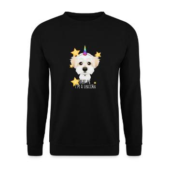 Trust Me At A Unicorn I Funny Maltese - Unisex Sweatshirt - black - Front - Alina (178cm) & Michal (187cm)
