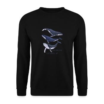 Whale Whale Whale, What Do We Have Here Funny Whal - Unisex Pullover - Schwarz - Vorne - Alina (178cm) & Michal (187cm)