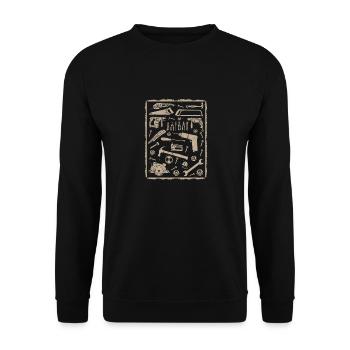 Outils avec cadre vintage - Sweat-shirt Unisexe - noir - Devant - Alina (178cm) & Michal (187cm)