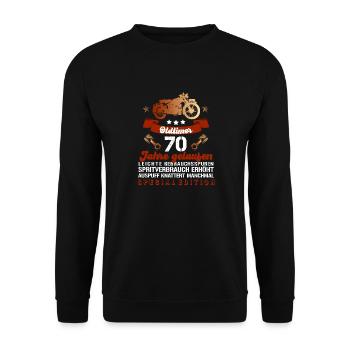 Die Legende feiert Geburtstag und wird 70! - Unisex Pullover - Schwarz - Vorne - Alina (178cm) & Michal (187cm)