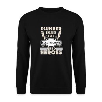 Klempner - Unisex Pullover - Schwarz - Vorne - Alina (178cm) & Michal (187cm)