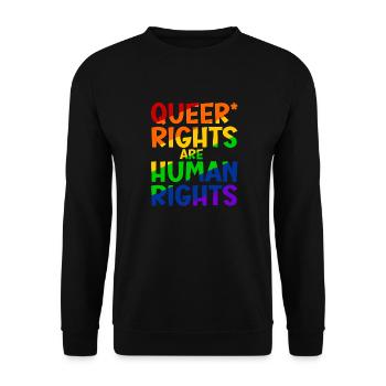 Queer Rights are Human Rights - Unisex Pullover - Schwarz - Vorne - Alina (178cm) & Michal (187cm)