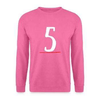 5 cinq souligné ligne rouge - Sweat-shirt Unisexe - rose - Devant