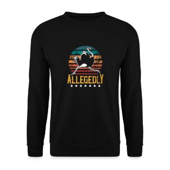 Retro Vintage Allegedly Ostrich - Unisex Sweatshirt - black - Front - Alina (178cm) & Michal (187cm)