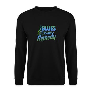 Le blues est mon remède - Sweat-shirt Unisexe - noir - Devant - Alina (178cm) & Michal (187cm)