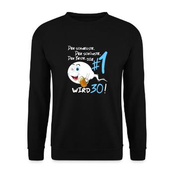 Die Legende feiert Geburtstag und wird 30! - Unisex Pullover - Schwarz - Vorne - Alina (178cm) & Michal (187cm)