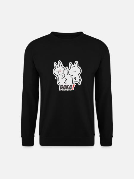 Baka Rabbit Funny Slap Baka Cool Japanischer Anime - Unisex Pullover - Schwarz