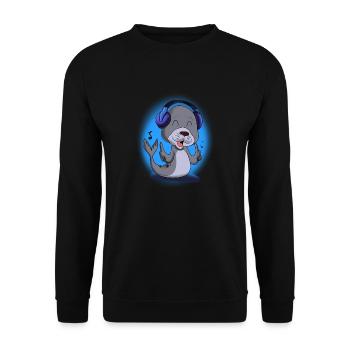 Amateur de musique I Casque DJ I Mignon Sceau - Sweat-shirt Unisexe - noir - Devant - Alina (178cm) & Michal (187cm)