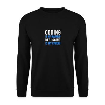 Lustiger Programmierer Spruch Coding Informatik - Unisex Pullover - Schwarz - Vorne - Alina (178cm) & Michal (187cm)