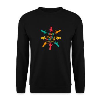 Your Words Matter Speech Therapy Pathologist SLP - Unisex Sweatshirt - black - Front - Alina (178cm) & Michal (187cm)