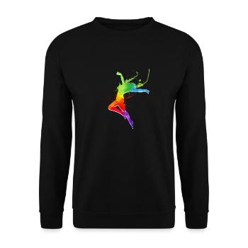 happy dancing girl - Unisex Sweatshirt - black - Front - Alina (178cm) & Michal (187cm)