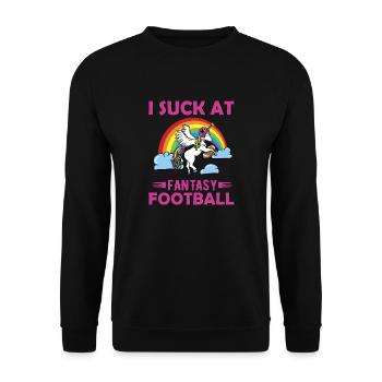 Je suis nul chez Fantasy Football Unicorn Rainbow Loser - Sweat-shirt Unisexe - noir - Devant - Alina (178cm) & Michal (187cm)