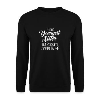 Les règles de la chemise de la plus jeune sœur ne s’appliquent pas à moi Funn - Sweat-shirt Unisexe - noir - Devant - Alina (178cm) & Michal (187cm)