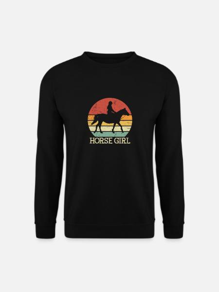 Pferd Mädchen Reiten Reiten Reitsport - Unisex Pullover - Schwarz