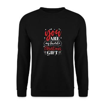 YOU ARE MY FAVORITE CHRISTMAS GIFT - Unisex Pullover - Schwarz - Vorne - Alina (178cm) & Michal (187cm)