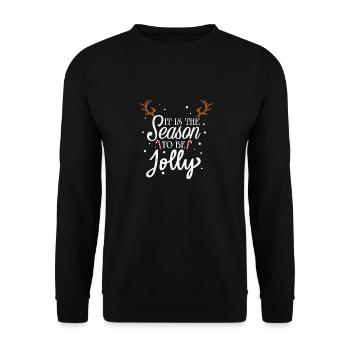IT IS THE SEASON TO BE JOLLY - Unisex Pullover - Schwarz - Vorne - Alina (178cm) & Michal (187cm)
