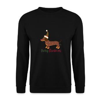 Dachshund, Dachshund, Christmas, X-Mas, Christmas - Unisex Sweatshirt - black - Front - Alina (178cm) & Michal (187cm)
