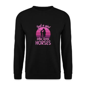 Fille Cheval Pferd Juste Une Fille - Sweat-shirt Unisexe - noir - Devant - Alina (178cm) & Michal (187cm)