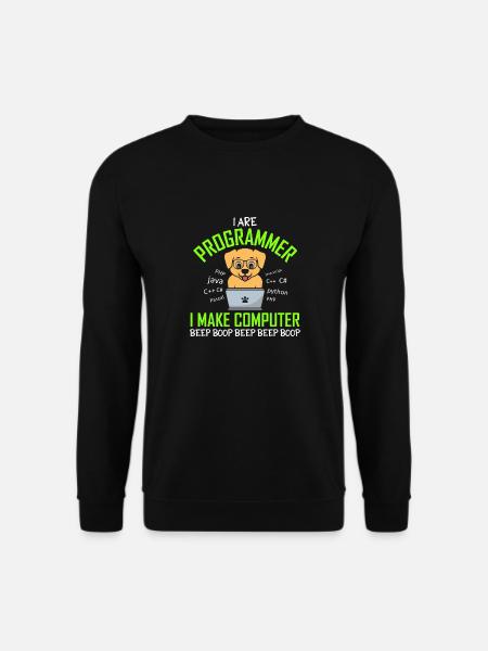 Je suis programmeur Je fais un bip d’ordinateur Boop Dog - Sweat-shirt Unisexe - noir