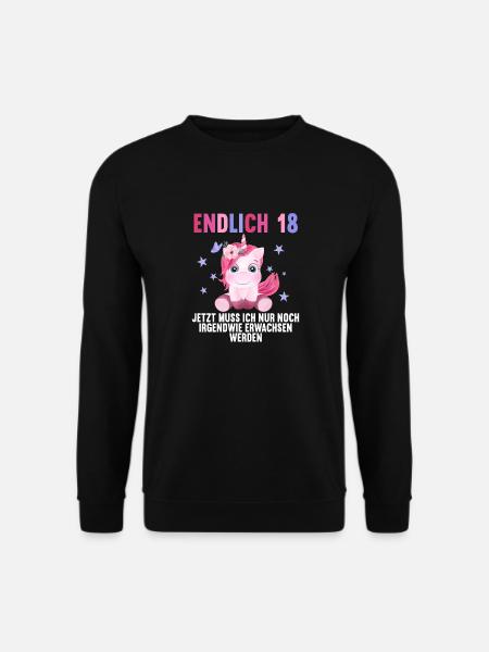 18 Jahre Nur noch erwachsen werden 18. Geburtstag - Unisex Pullover - Schwarz