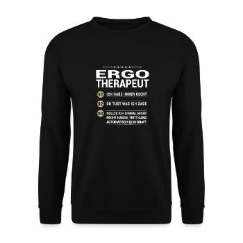 Ergotherapeut Beruf meine eigenen Paragraphen - Unisex Pullover - Schwarz - Vorne - Alina (178cm) & Michal (187cm)