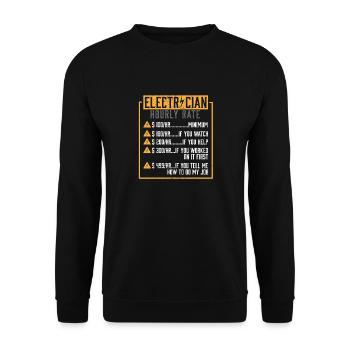 Electrician I Electrical Worker I Electrician - Unisex Sweatshirt - black - Front - Alina (178cm) & Michal (187cm)