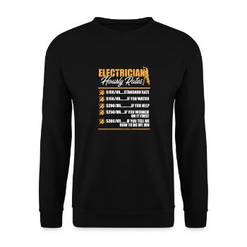 Electrician I Electrical Worker I Electrician - Unisex Pullover - Schwarz - Vorne - Alina (178cm) & Michal (187cm)