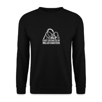 Roller Coaster Amusement Park Kirmes Amusement Park - Unisex Sweatshirt - black - Front - Alina (178cm) & Michal (187cm)
