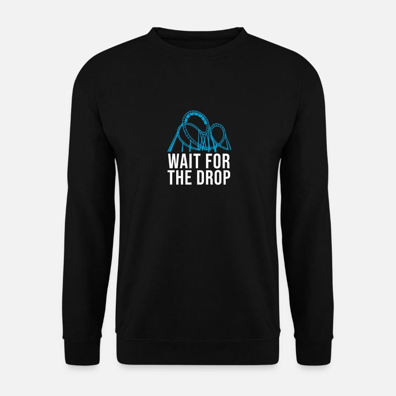Achterbahn Retro Rollercoaster Freizeitpark Spruch - Unisex Pullover - Schwarz
