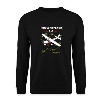 Modèle télécommandé d’avion RC Drôle de diagramme - Sweat-shirt Unisexe - noir - Devant - Alina (178cm) & Michal (187cm)