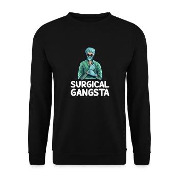 Technologue chirurgical Gangsta Tech Drôle - Sweat-shirt Unisexe - noir - Devant - Alina (178cm) & Michal (187cm)