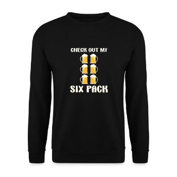 Check Out My Six Pack Beer Funny Fitness Humor - Unisex Sweatshirt - black - Front - Alina (178cm) & Michal (187cm)