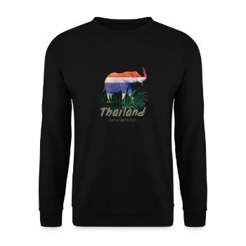 Éléphant de Thaïlande avec drapeau et cadeau jungle - Sweat-shirt Unisexe - noir - Devant - Alina (178cm) & Michal (187cm)