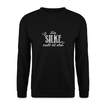 silke - Unisex Pullover - Schwarz - Vorne - Alina (178cm) & Michal (187cm)