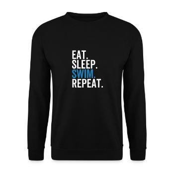 Manger Dormir Nager Répéter - Sweat-shirt Unisexe - noir - Devant - Alina (178cm) & Michal (187cm)