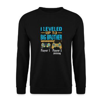 Ich bin zu Big Brother Gamer New Brother aufgestiegen - Unisex Pullover - Schwarz - Vorne - Alina (178cm) & Michal (187cm)