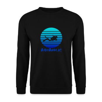 Funny Diver Diving Aquaholic Gift - Unisex Sweatshirt - black - Front - Alina (178cm) & Michal (187cm)