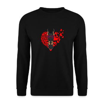Doberman Lover I Dog Lover I Doberman - Unisex Sweatshirt - black - Front - Alina (178cm) & Michal (187cm)