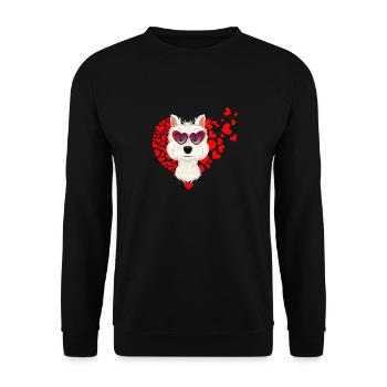 West Highland Terrier Lover I Dog Lover I West - Unisex Pullover - Schwarz - Vorne - Alina (178cm) & Michal (187cm)